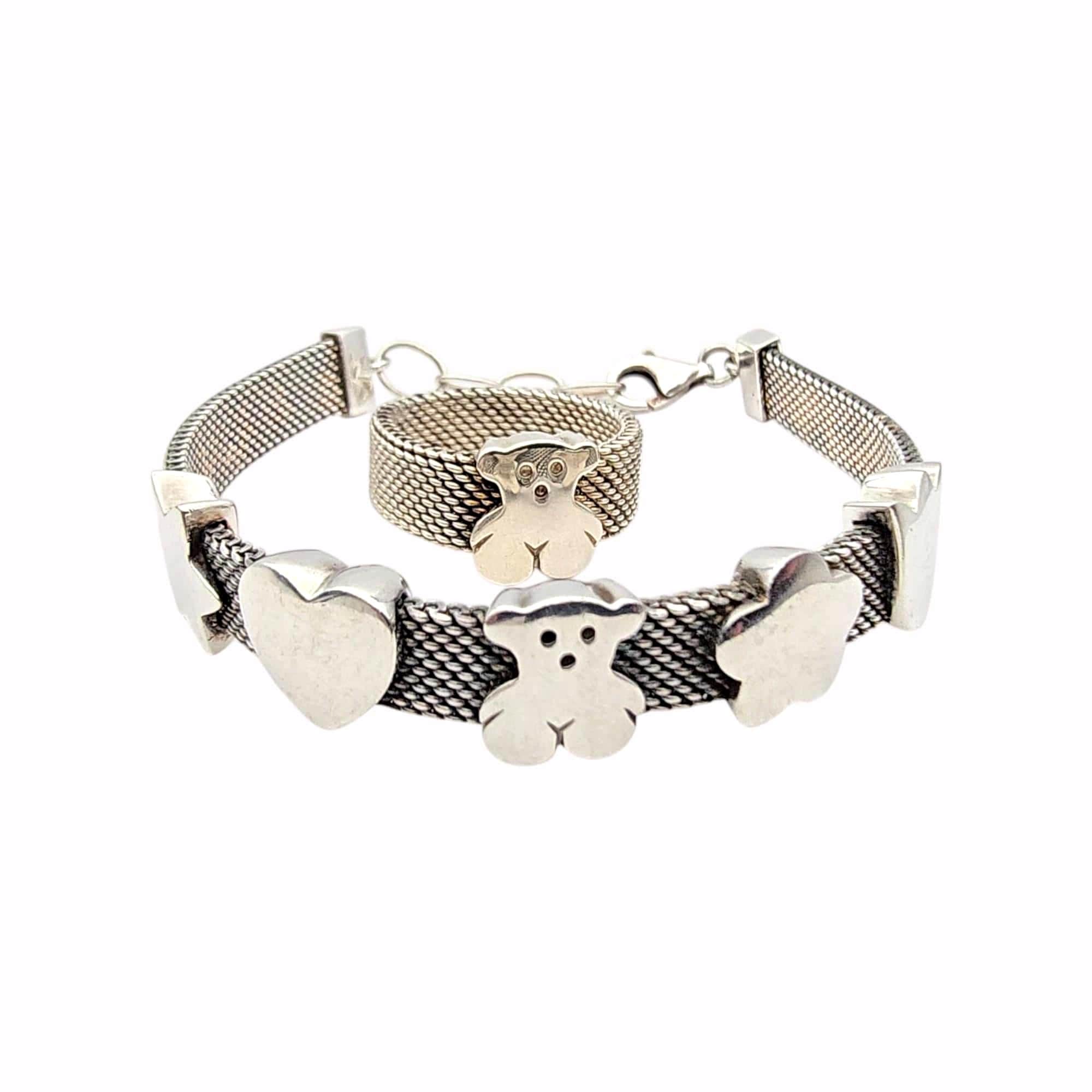 TOUS Black Braided Leather Bracelet with Classic Motif Silver Bear Charm tous bracelet products for sale | eBay main image 2