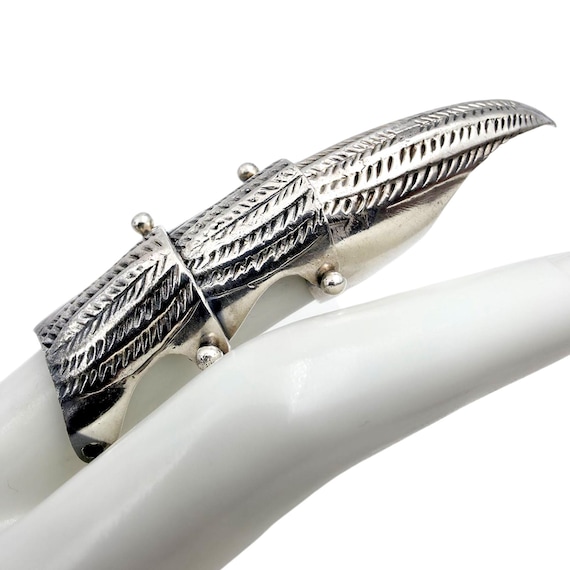 Solid Silver Armor Claw Ring - Gothic Medieval St… - image 6