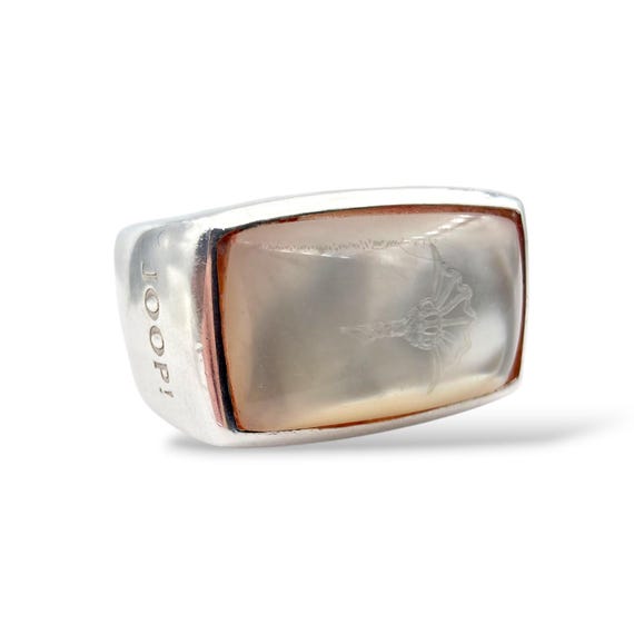 Designer JOOP! Silver Ring with Rectangular Mothe… - image 3