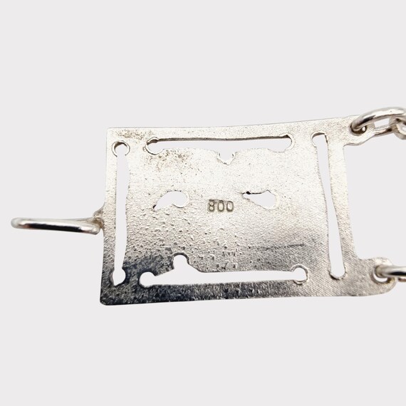 ヴィンテージスターリングシルバーブレスレット - 華やかな花柄と