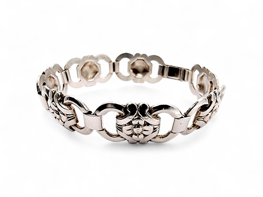 Bracelet Moderniste En Argent Massif - Années 60/70, Design Vintage, Parfait état