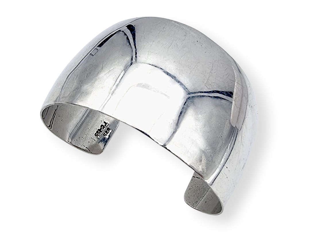 ヴィンテージメキシカン925シルバーカフブレスレット - Taxco TC-45