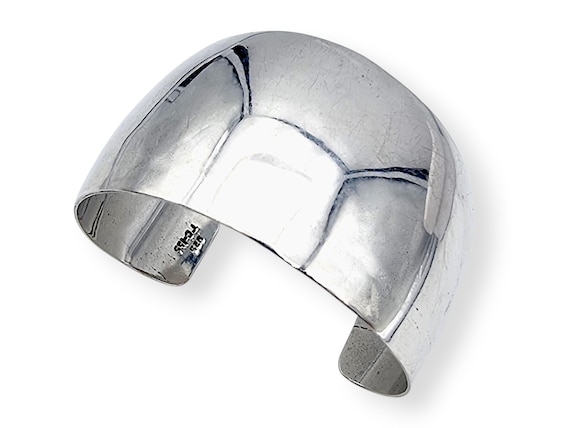 Vintage Mexican 925 Silver Cuff Bracelet – Taxco TC-45 Modernist