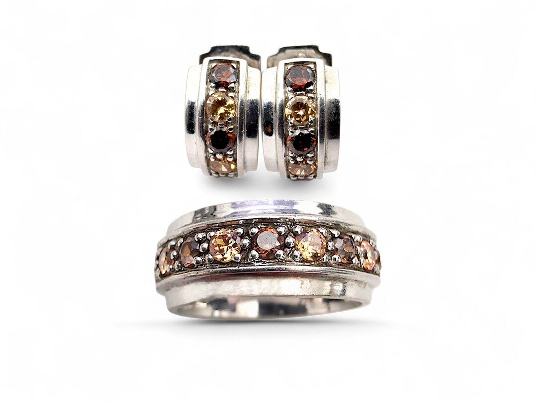 925 Silver Jewelry Set by More & More – Ring (EU 51 / US 5.5) and Hoop ...