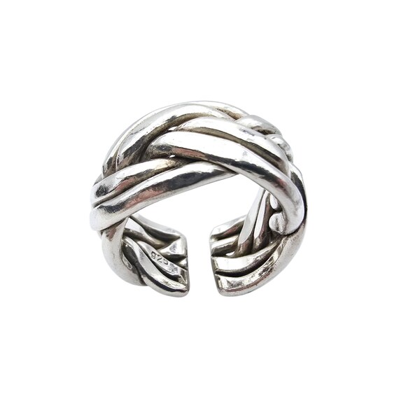 Bold Woven Sterling Silver Statement Ring (Size 6… - image 3