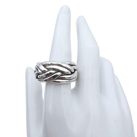 Bold Woven Sterling Silver Statement Ring (Size 6… - image 9