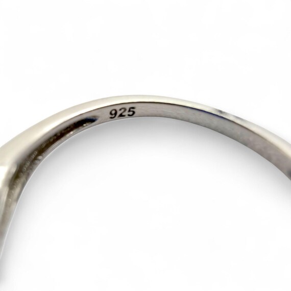 Silver Blue Opal Ring Rectangular 12 x 8 mm Infin… - image 6