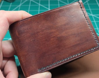 Leather Bifold Wallet - Special Edition with Skulls - Gift for Dad