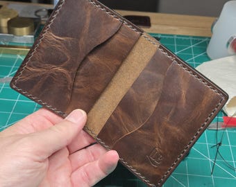 Premium Leather Bifold Wallet - Custom Card Holder - EDC