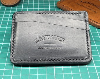 Black Italian Leather Front Pocket Card Wallet - Father's Day Gift