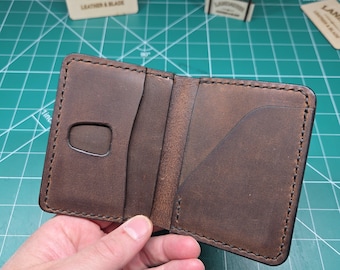 Dark Brown Bifold Wallet | Hand Stitched Leather Card Organizer