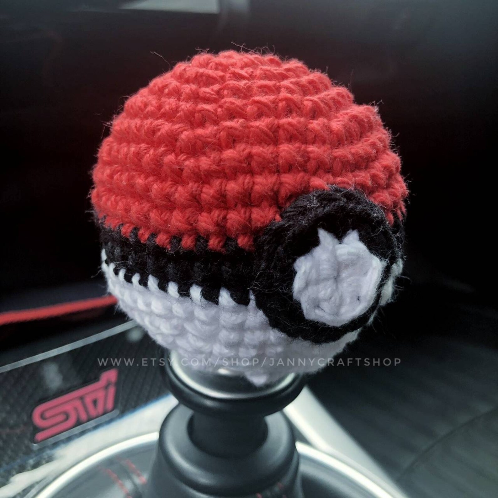 Pokeball Shift Knob Cover Beanie Handmade Etsy
