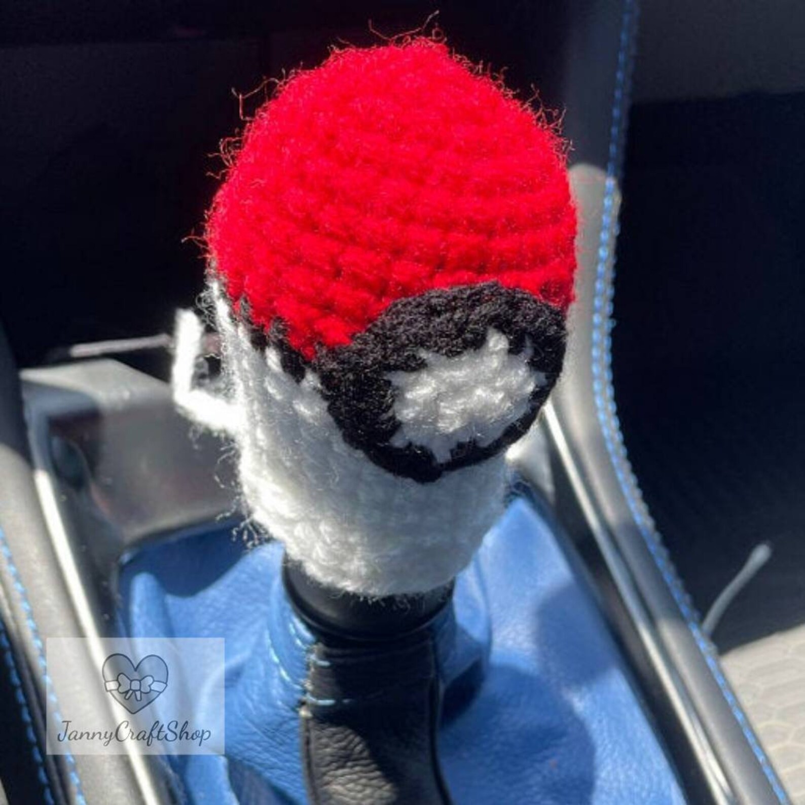 Pokeball Shift Knob Cover Beanie Handmade Etsy