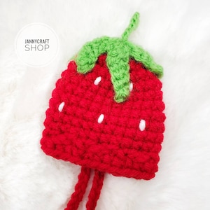 Strawberry - Shift knob cover, shift knob beanie, shift knob cozy handmade gift