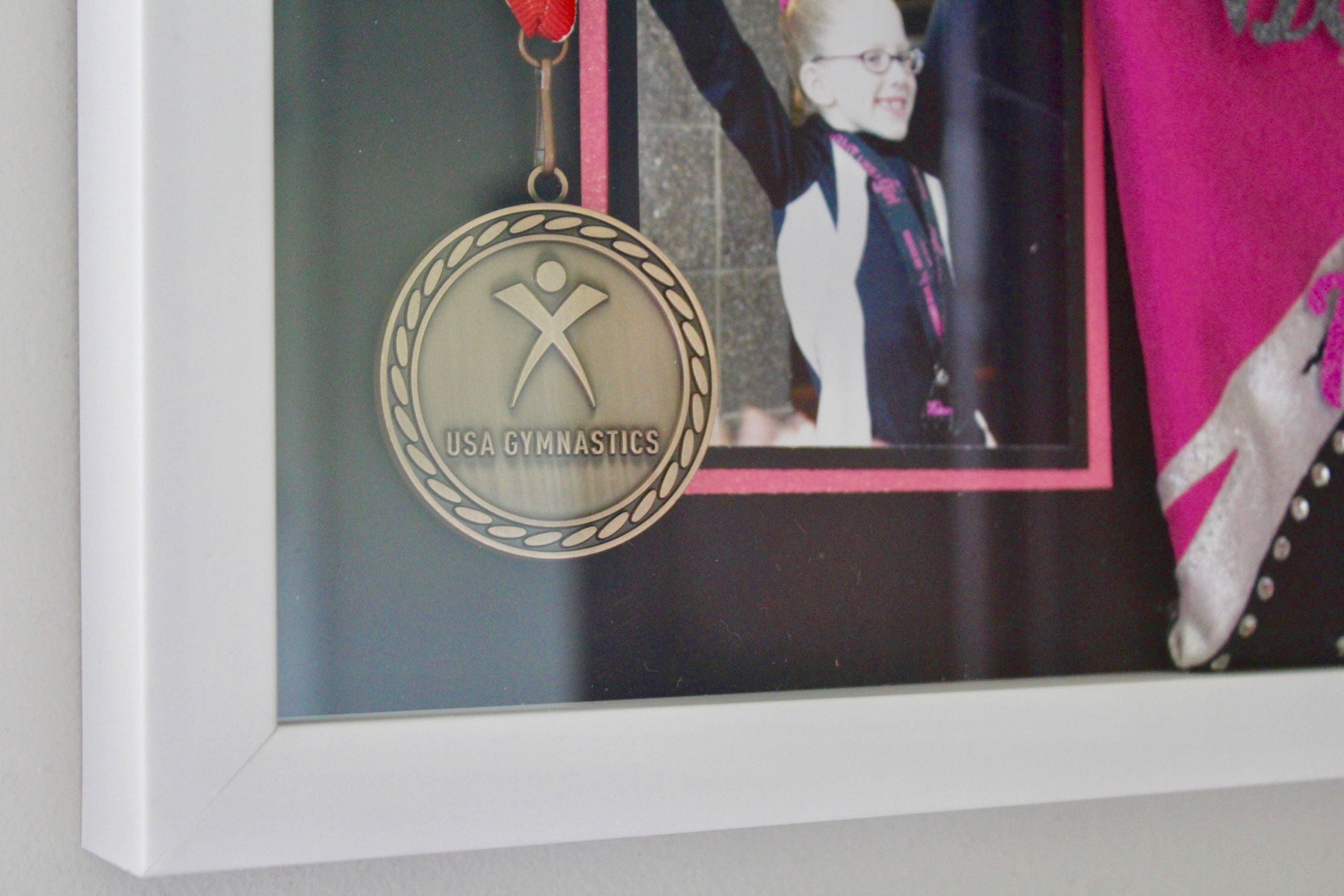 Gymnastics Medal Shadow Box for kids room with Dream Believe Etsy