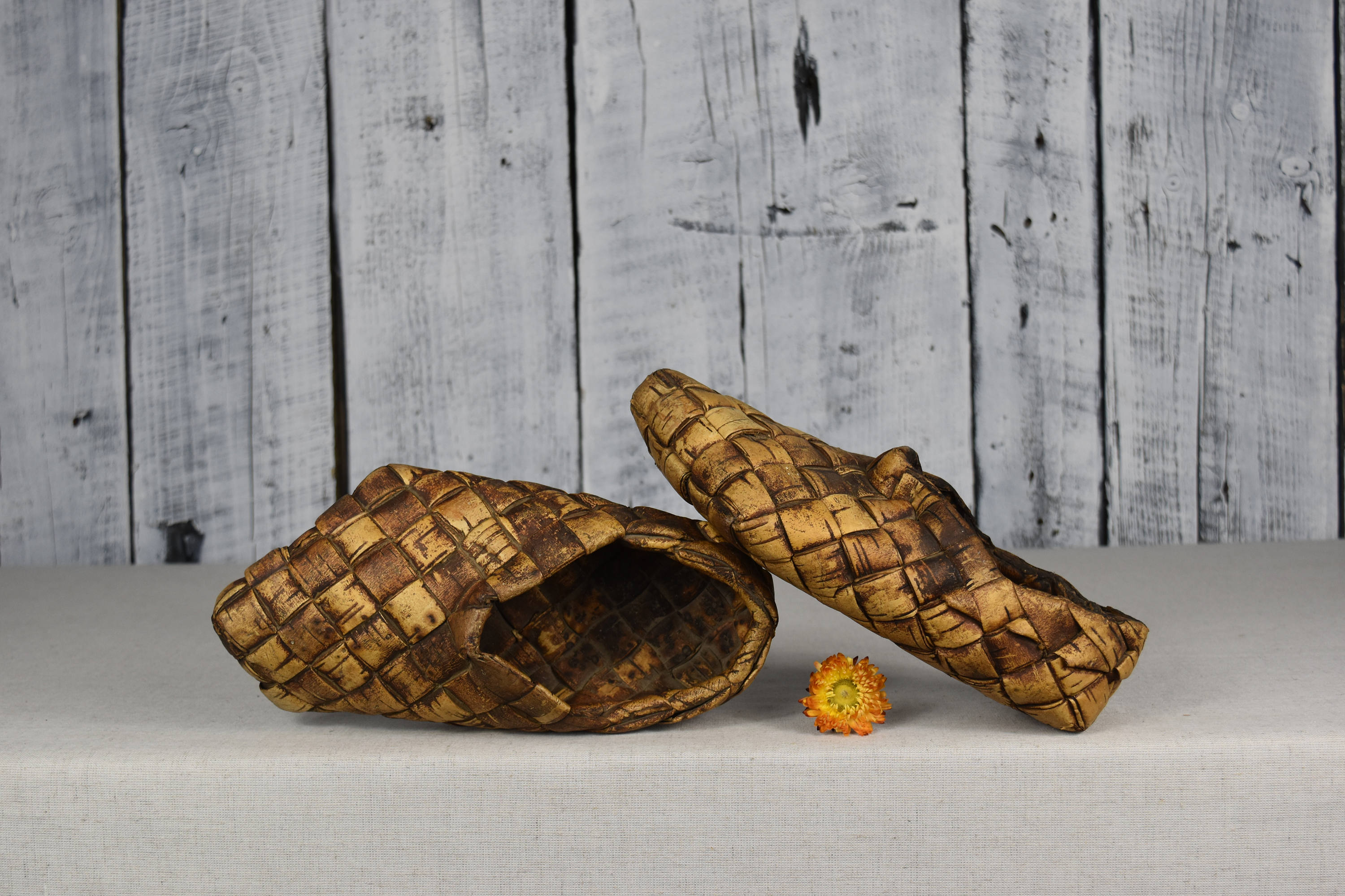 Vintage russian folk bast shoes / Wicker shoes / Shoes woven Etsy