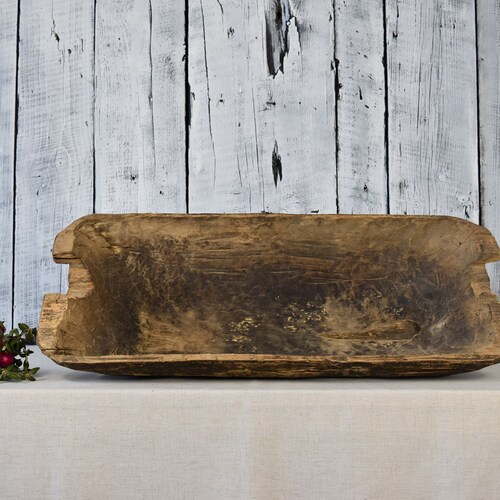 Antique wooden dough bowl / Vintage wooden bowl / Wooden dough bowl / Country wooden cookware / Wooden trencher / shops Rustic decor / Home decor