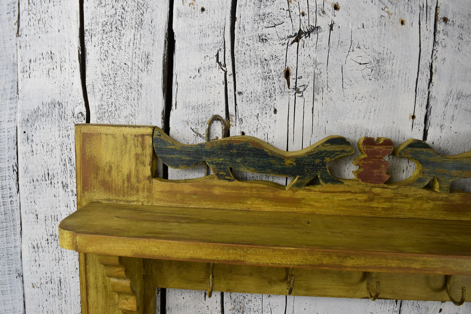 Vintage Wall Shelf / Wood Kitchen Shelf / Spice Rack / Wall Etsy