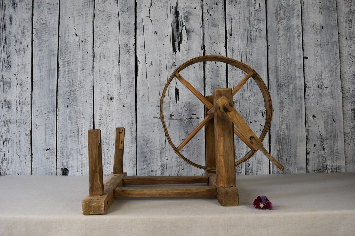 Antique spinning wheel wooden / Vintage spinning wheel / Tool Etsy
