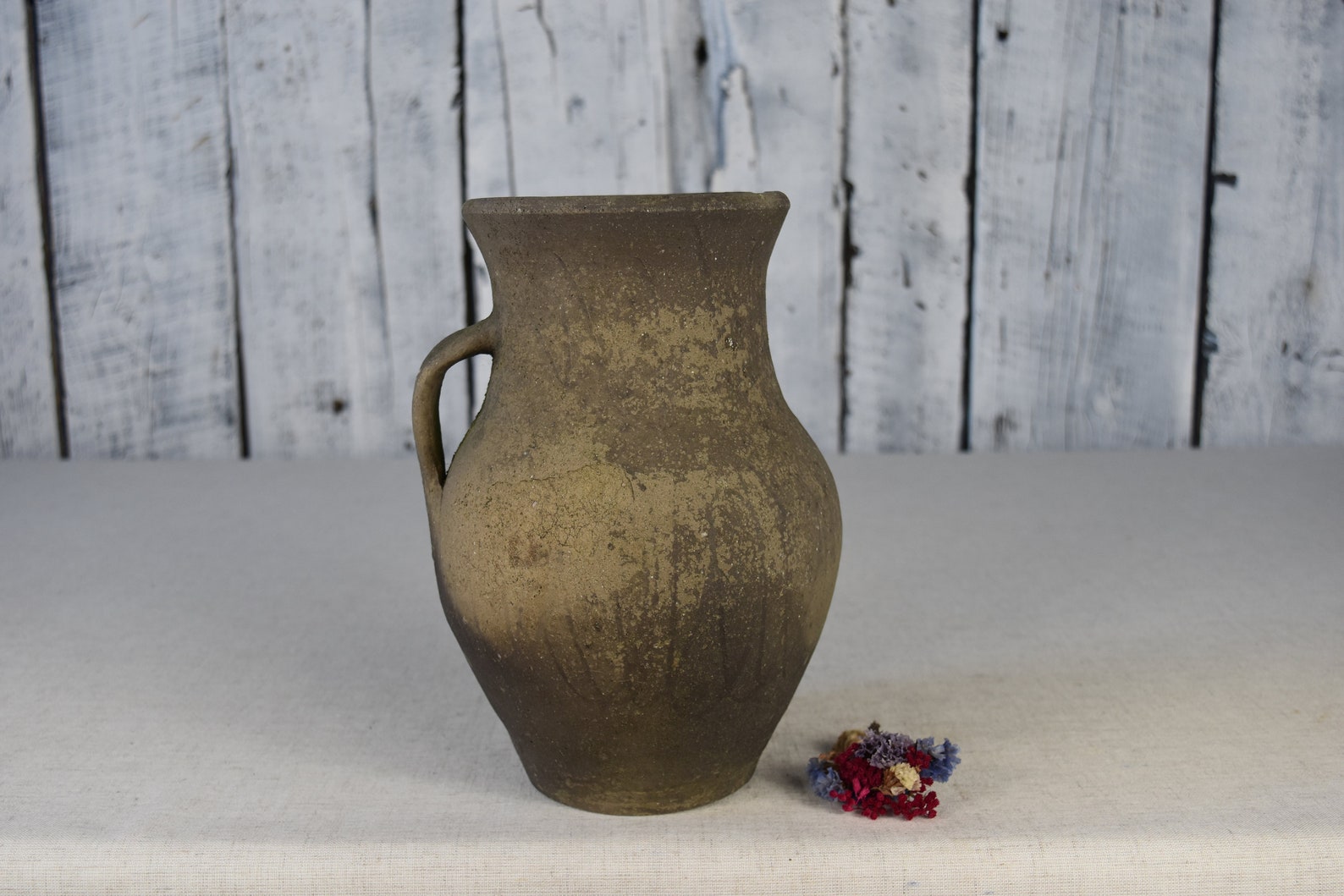 Vintag clay jug / Rustic milk jug / Traditional ceramic Etsy