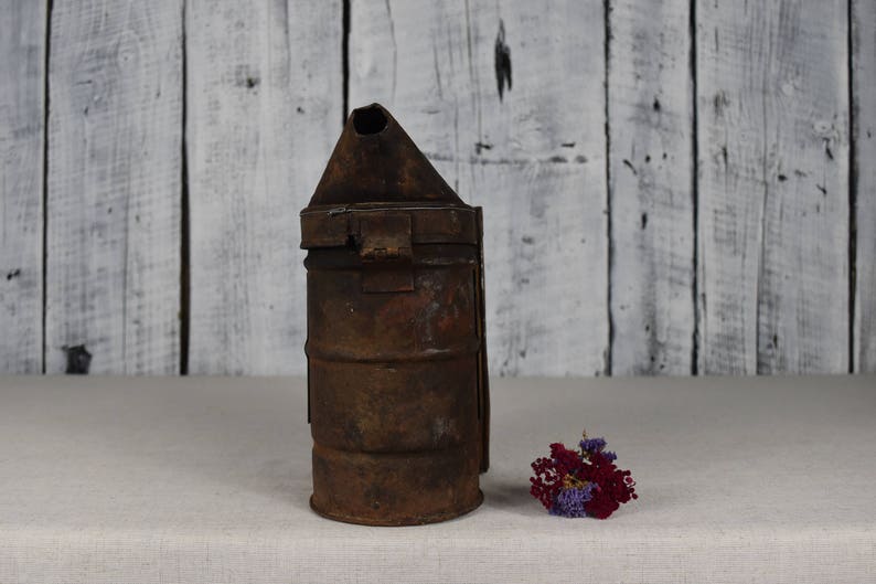 Vintage bee smoker / Primitive tool smoking bees