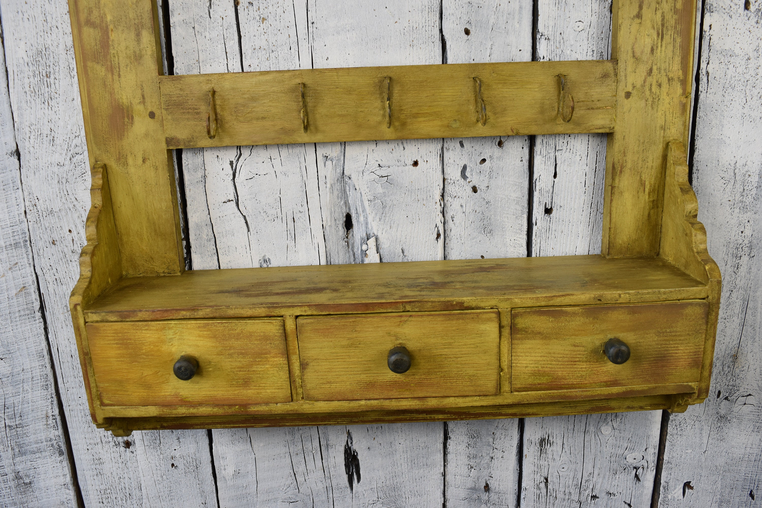 Vintage Wall Shelf / Wood Kitchen Shelf / Spice Rack / Wall Etsy