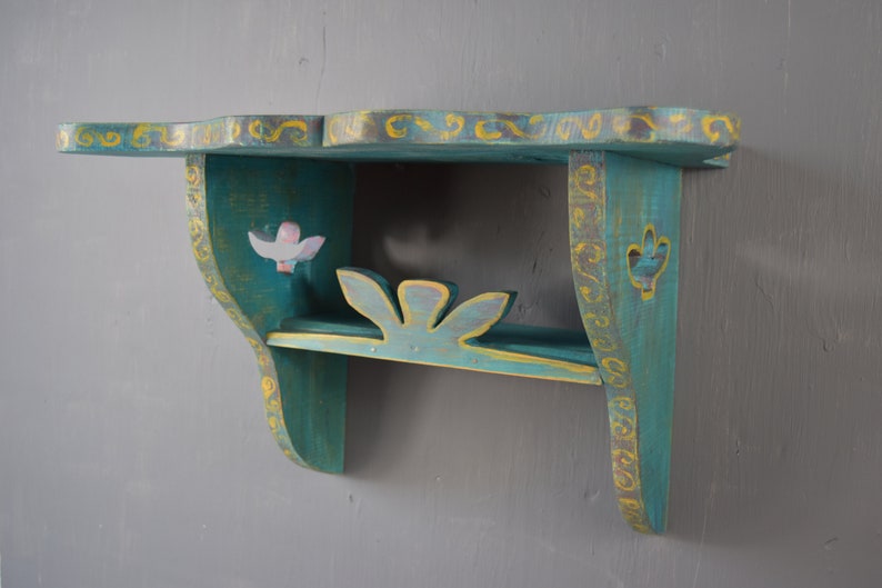 Vintage Wall Shelf / Wood Shelf / Antique Wood Wall Shelf / Spice Rack