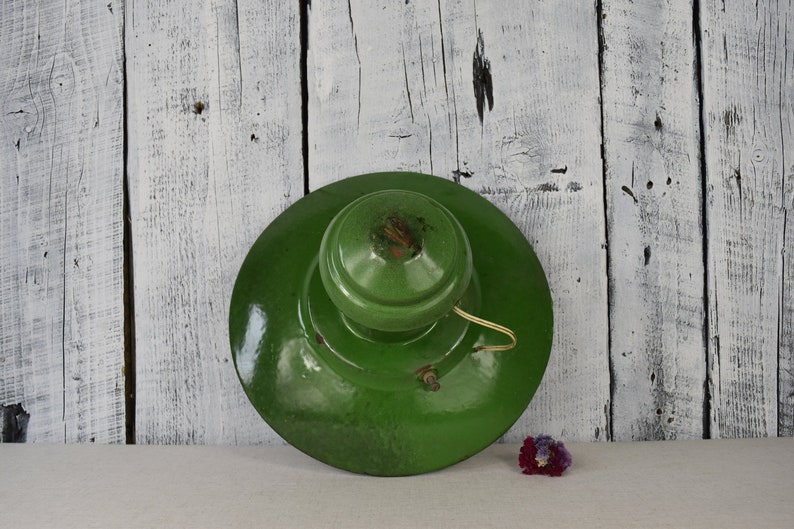 Vintage industrial hanging light Primitive industrial pendant Metal hanging lamp Lampshade green Metal ceiling lighting