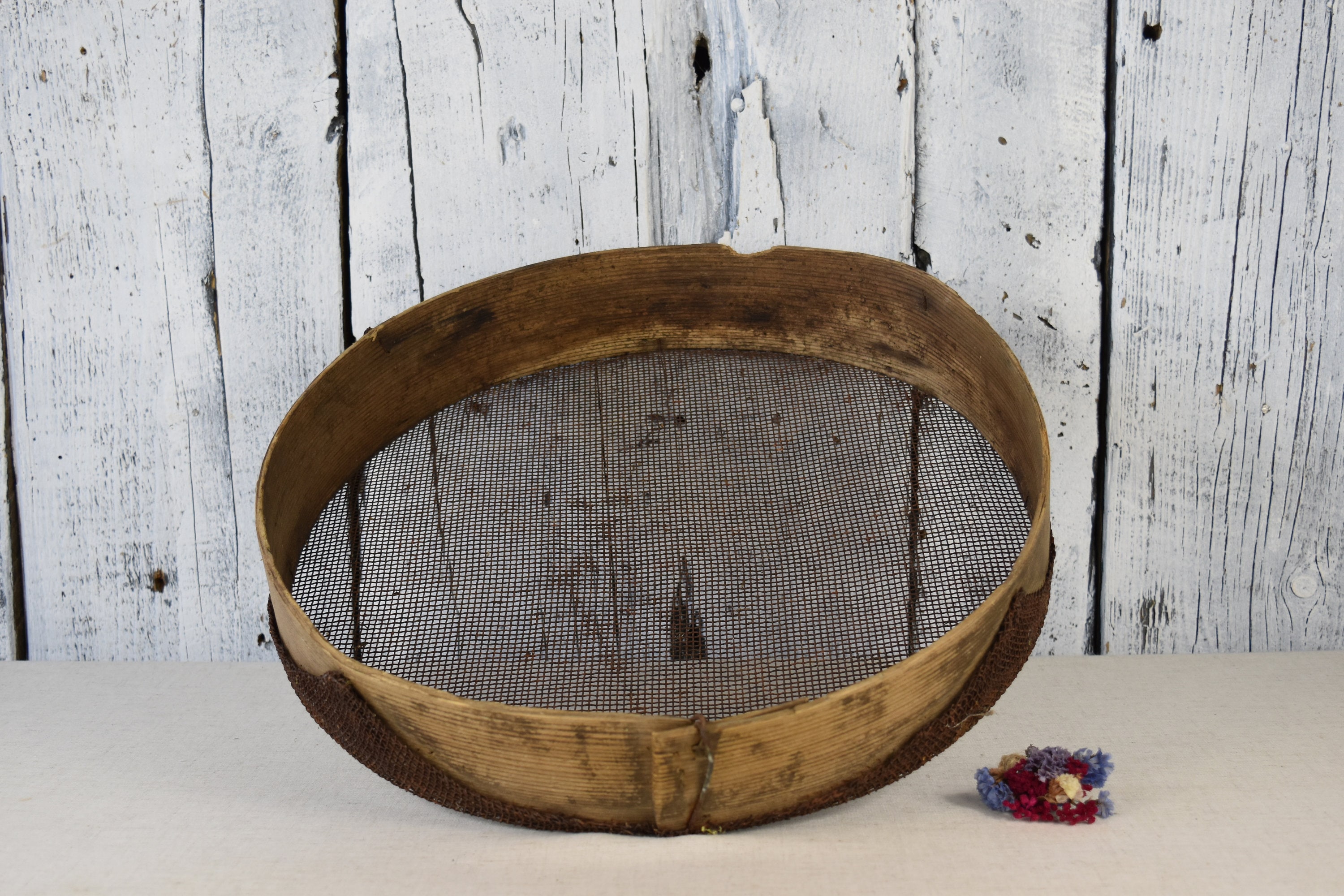 Antique Sieve / Wooden Sieve / Vintage Flour Sifter / Rustic Etsy