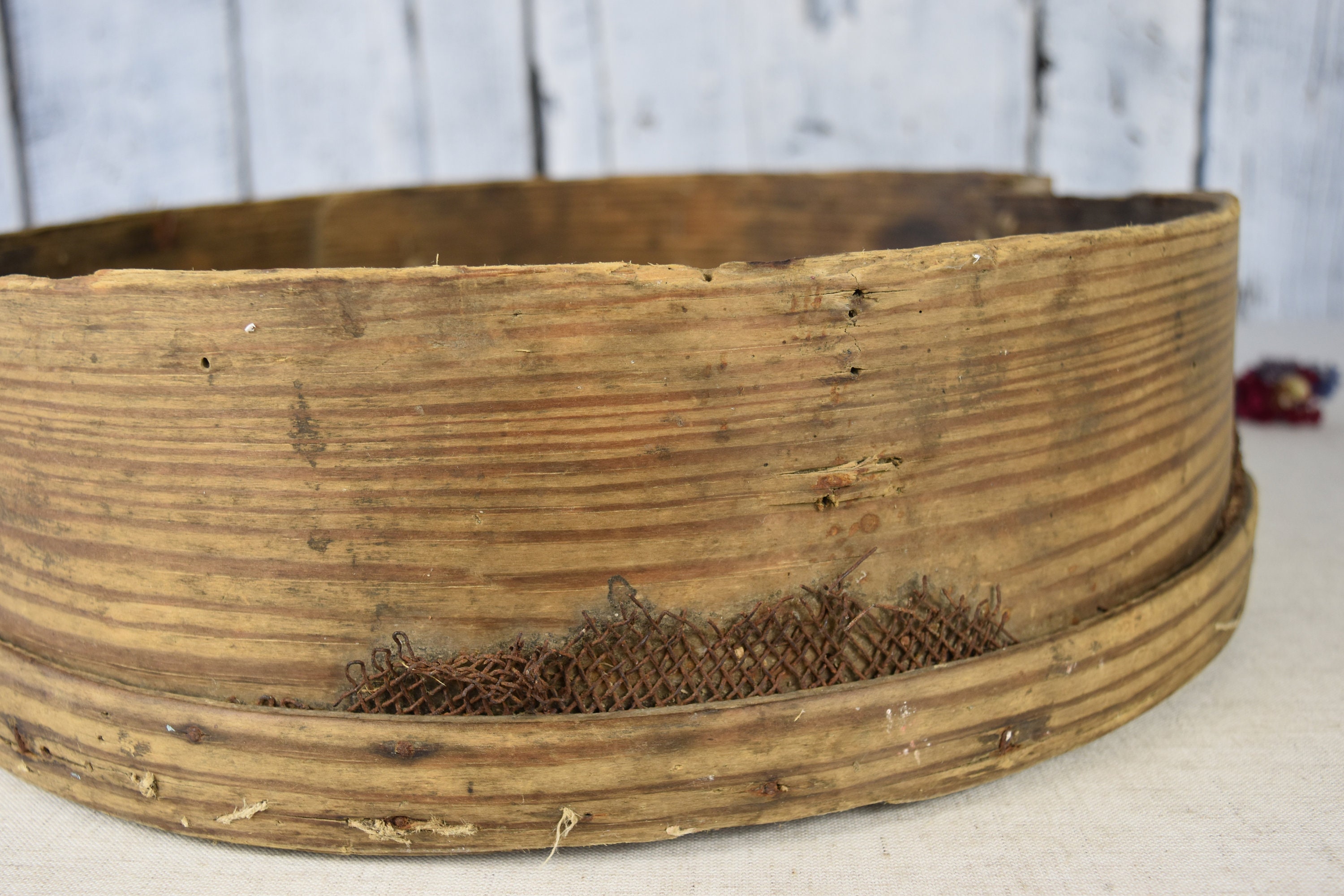Antique Wooden Sieve / Primitive Sifter / Wooden Sieve / Etsy