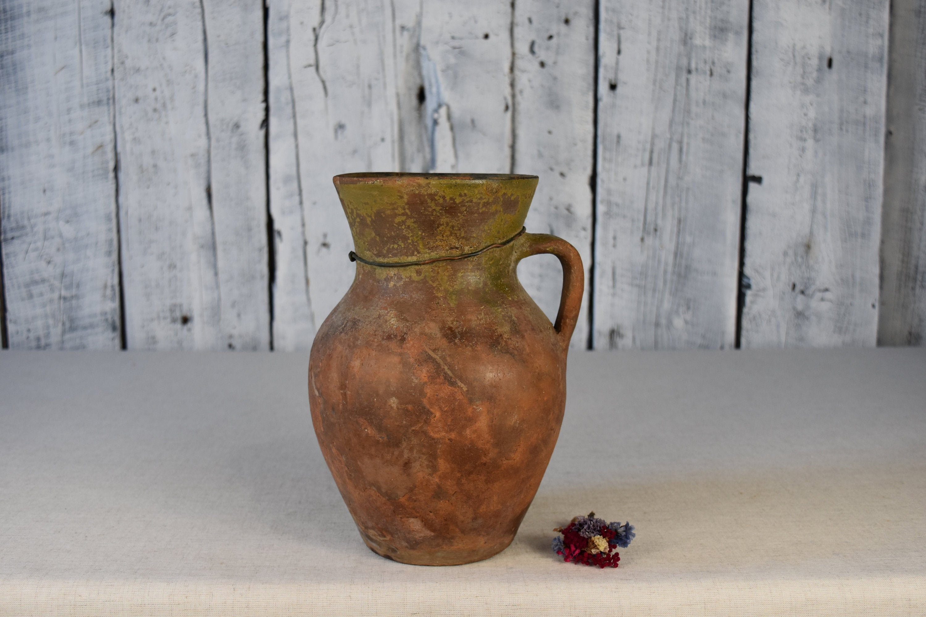 Vintage Clay Jug / Rustic Milk Jug / Traditional Ceramic Etsy