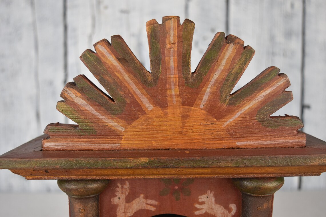 Vintage old wooden stand for clock / Rustic wooden stand clock Etsy