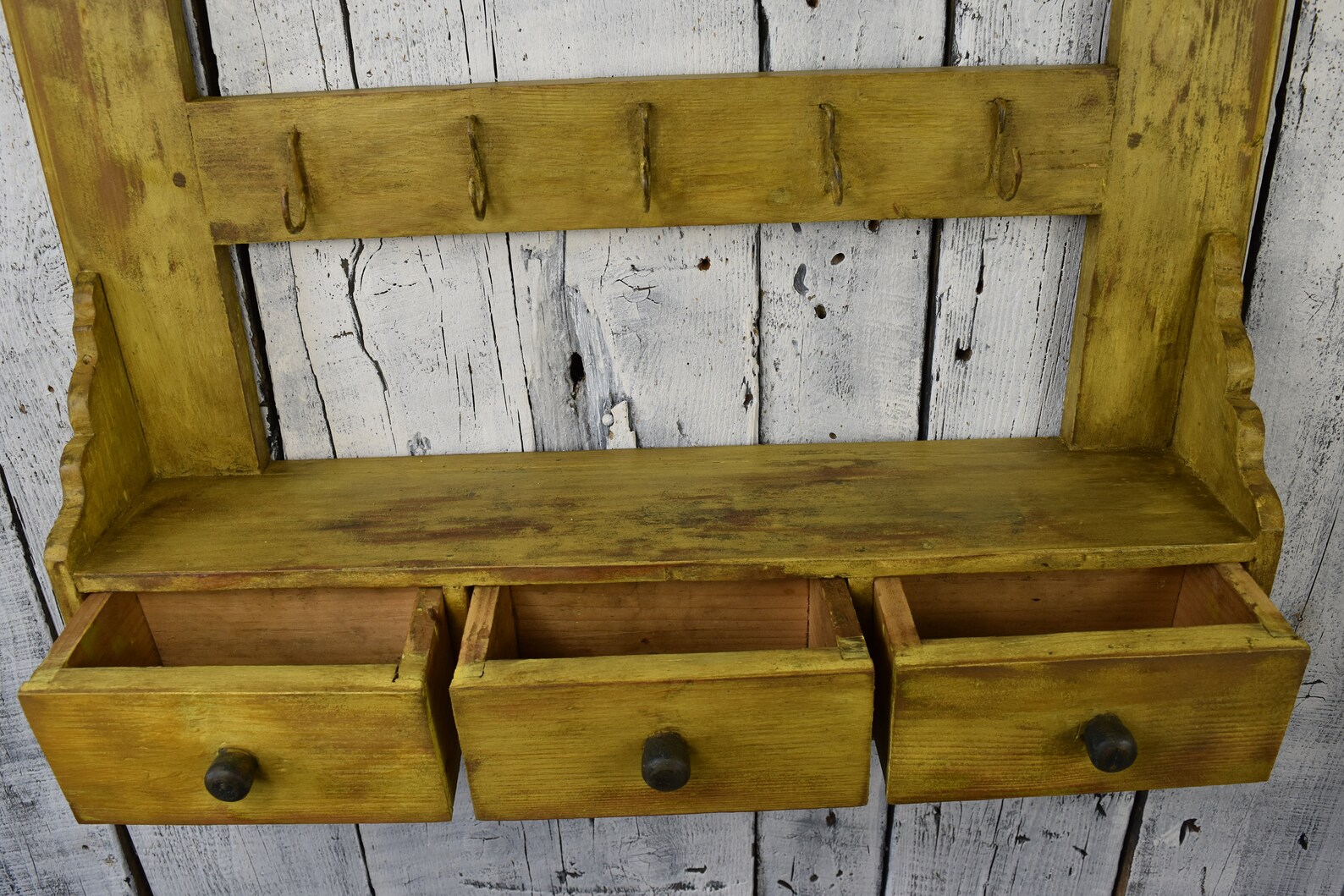 Vintage Wall Shelf / Wood Kitchen Shelf / Spice Rack / Wall Etsy