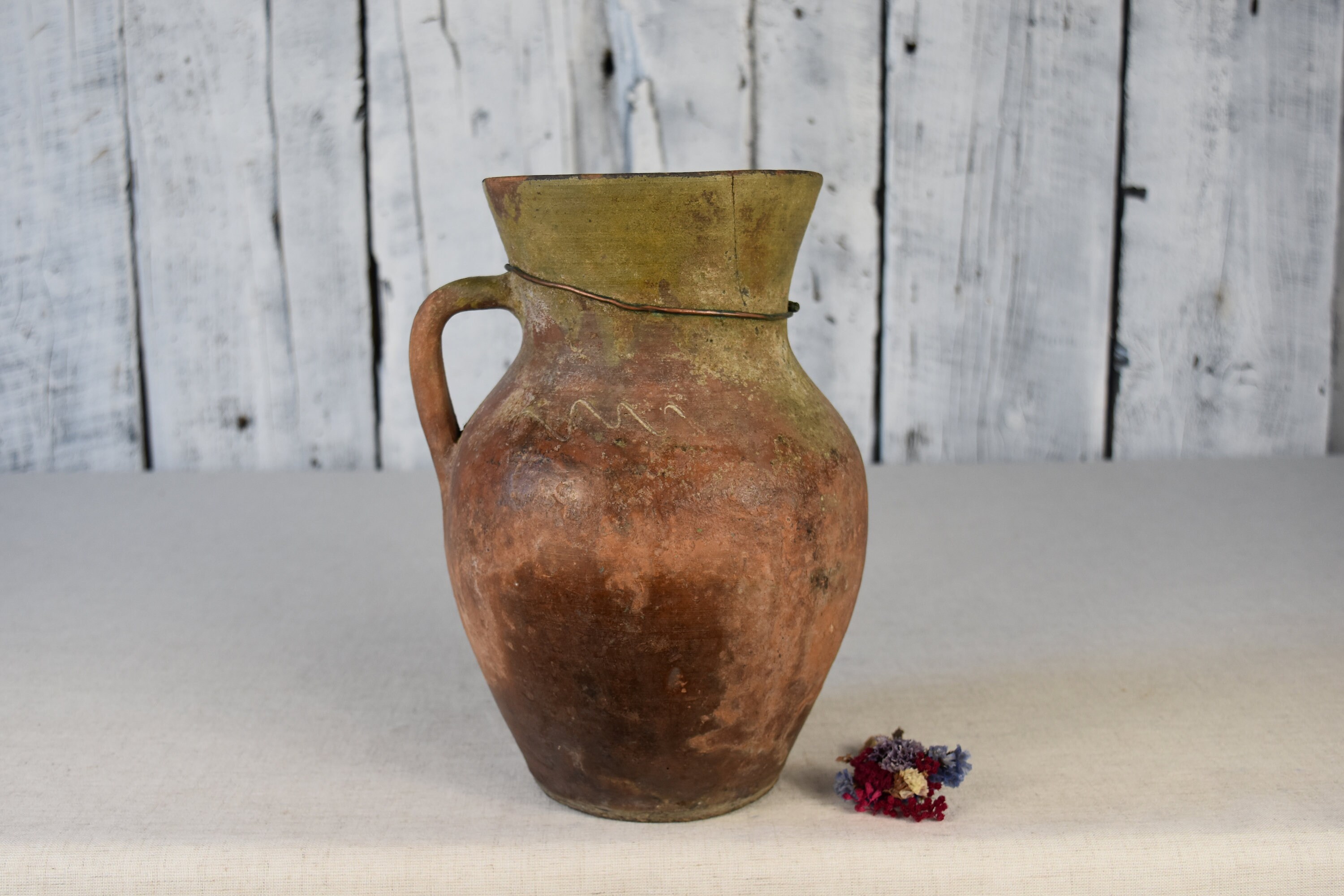Vintage Clay Jug / Rustic Milk Jug / Traditional Ceramic Etsy