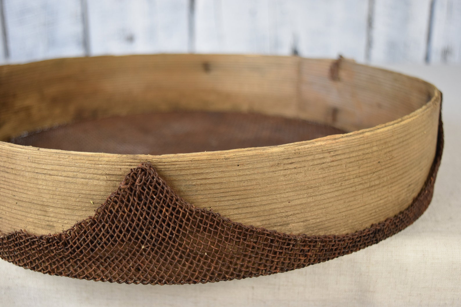 Antique wooden sieve / Primitive sieve / Wooden sieve / Etsy