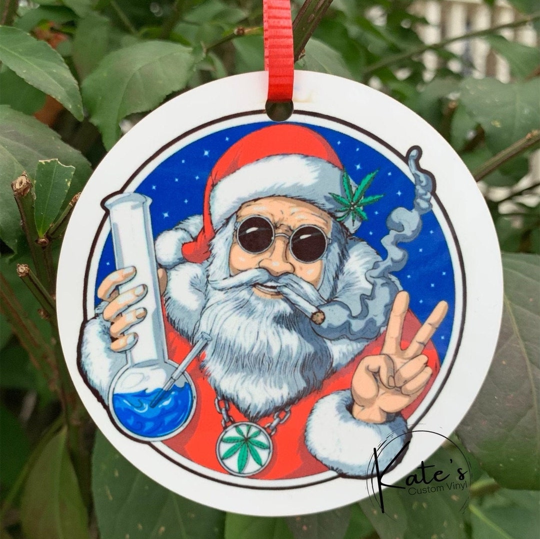 Santa Smoking Weed Ornament Stoned Santa Stoner Gifts - Etsy UK
