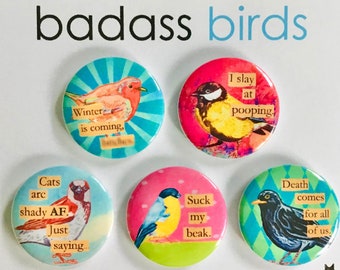 mini magnet set - badass birds