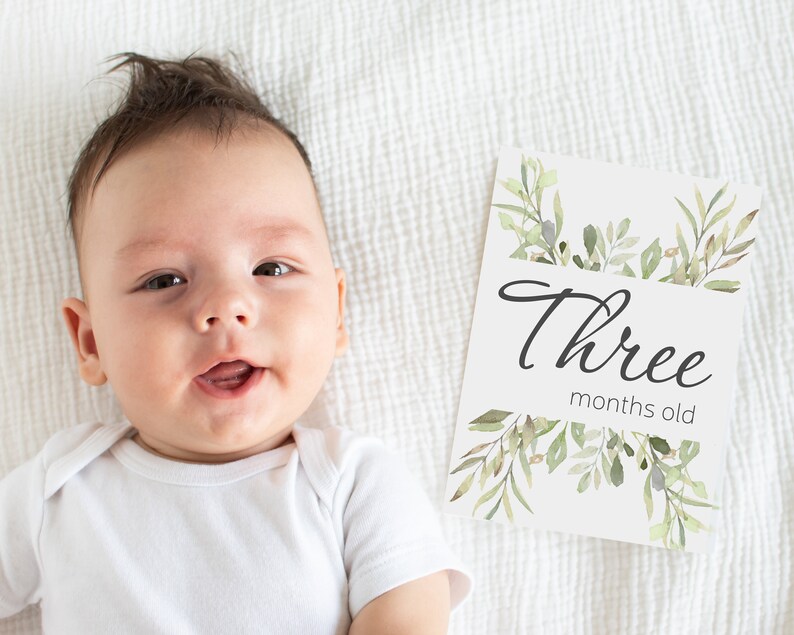 Baby Milestone Cards Printable Instant Download Watercolour Etsy