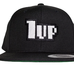 Mario Snapback hat, 1-Up Super Mario Hat, Mario and Luigi Hats,Mario Hat Game, Mario Baseball Cap, Mario Black Hat, Mario Character Hats