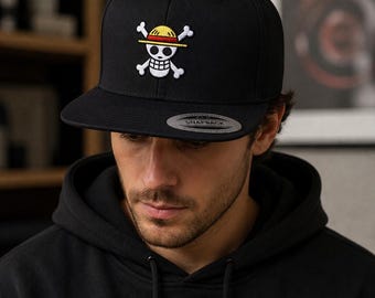 Luffy Snapback Hat | One Piece Embroidered Anime Cap