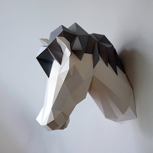 Be The Unicorn Low poly statues PDF for Paper craft. Make your own with this simple Wall decor image 2