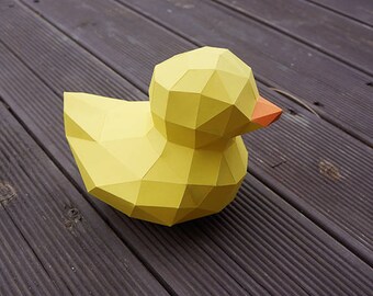 Be the Paper-duck. Not Rubber Duck. Low Poly Sculpture PDF for 