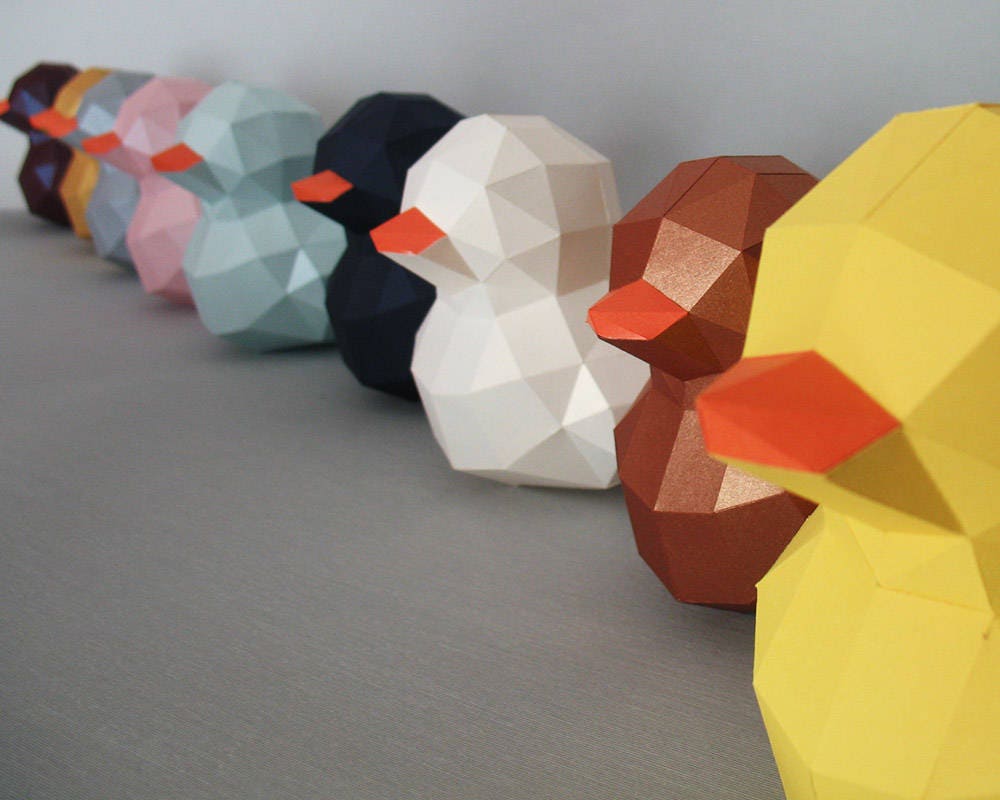 Be the Paper-duck. Not Rubber Duck. Low Poly Sculpture PDF for 