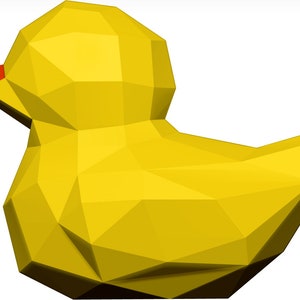 Be The Paper-Duck. not rubber duck. Low poly sculpture PDF for Paper craft. SVG and DXF for cutting machine image 7