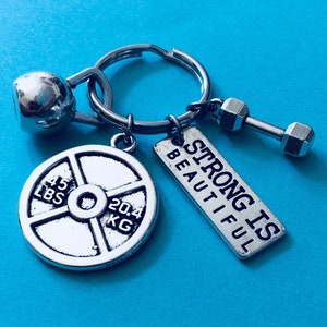 STRONG IS BEAUTIFUL Keychain Bodybuilding Keychain Weight - Etsy