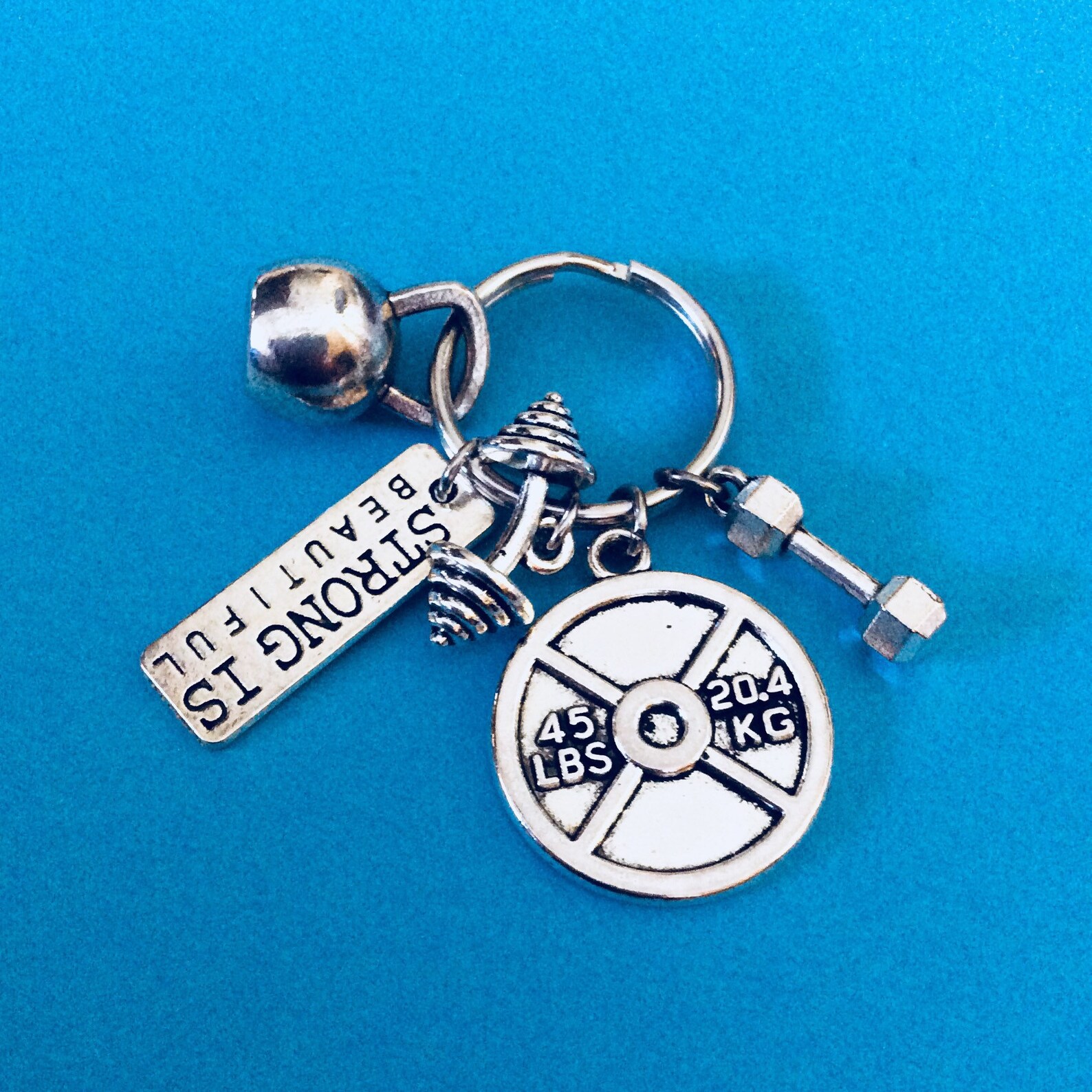 WEIGHT LIFTING KEYCHAIN Bodybuilding Keychain Strong Is | Etsy