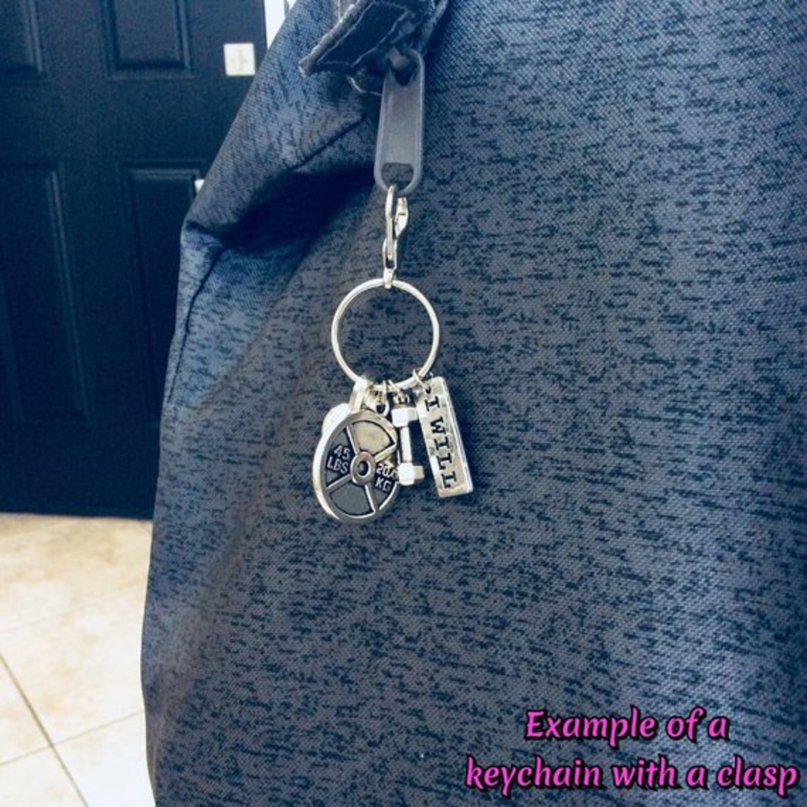 WEIGHT LIFTING KEYCHAIN Bodybuilding Keychain Strong is - Etsy