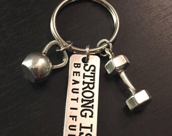 STRONG IS BEAUTIFUL Keychain Bodybuilding Keychain Weight | Etsy