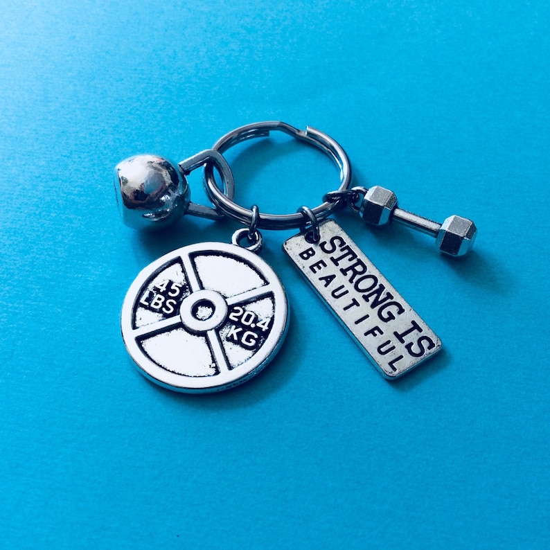STRONG IS BEAUTIFUL Keychain, Bodybuilding Keychain, Weight Lift STRONG IS BEAUTIFUL Keychain, Bodybuilding Keychain, Weight Lift
