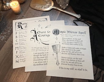 Complete Book of Shadows, Grimoire Pages, Printable Spell, Divination, Witch's Spellbook